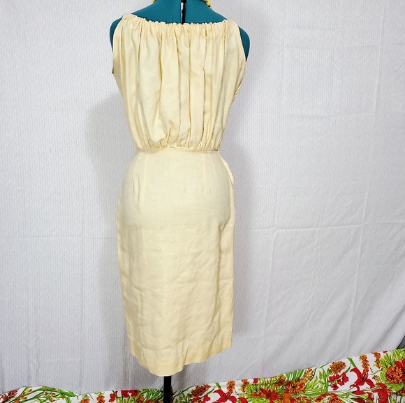 Yellow Sleeveless Dress Vintage Handmade - Picture 4 of 7